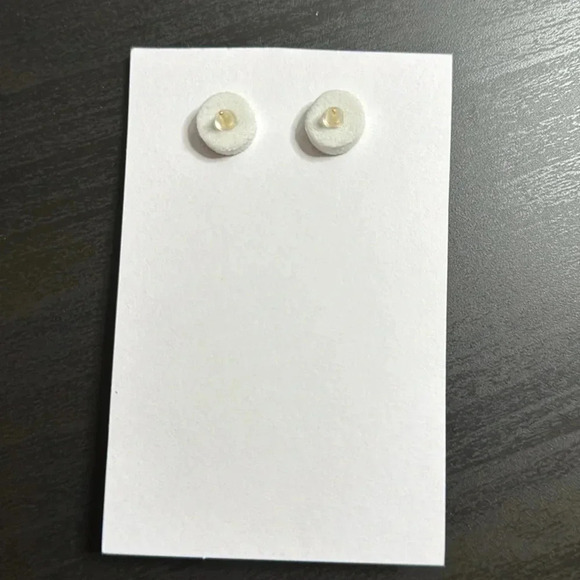 Iridescent purple “Geode” earrings - Picture 3 of 3